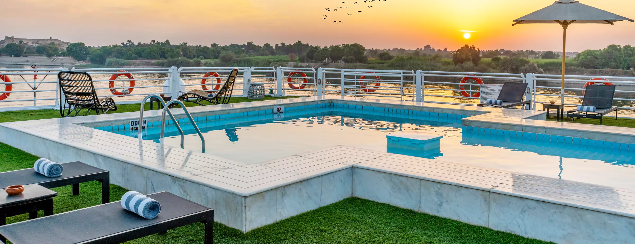 Sun deck of the Mövenpick MS Sun Ray Nile cruise